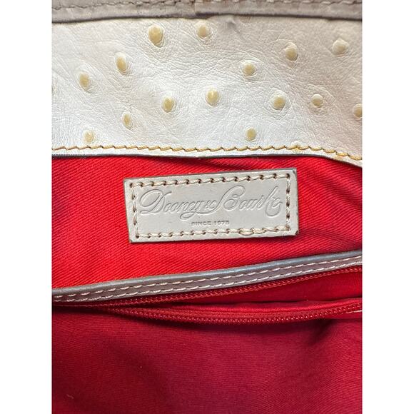 Dooney and Bourke Ostrich Shoulder or Handbag White Taupe Leather - Picture 16 of 16